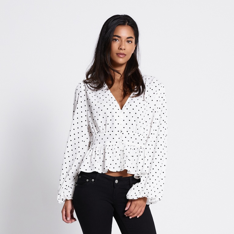 Sculpted peplum blouse "Gioa" Print 2